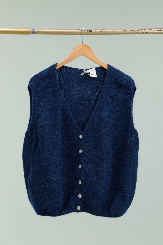 la maison des fibres naturelles - Marine Woolen Knit Vest - One Size