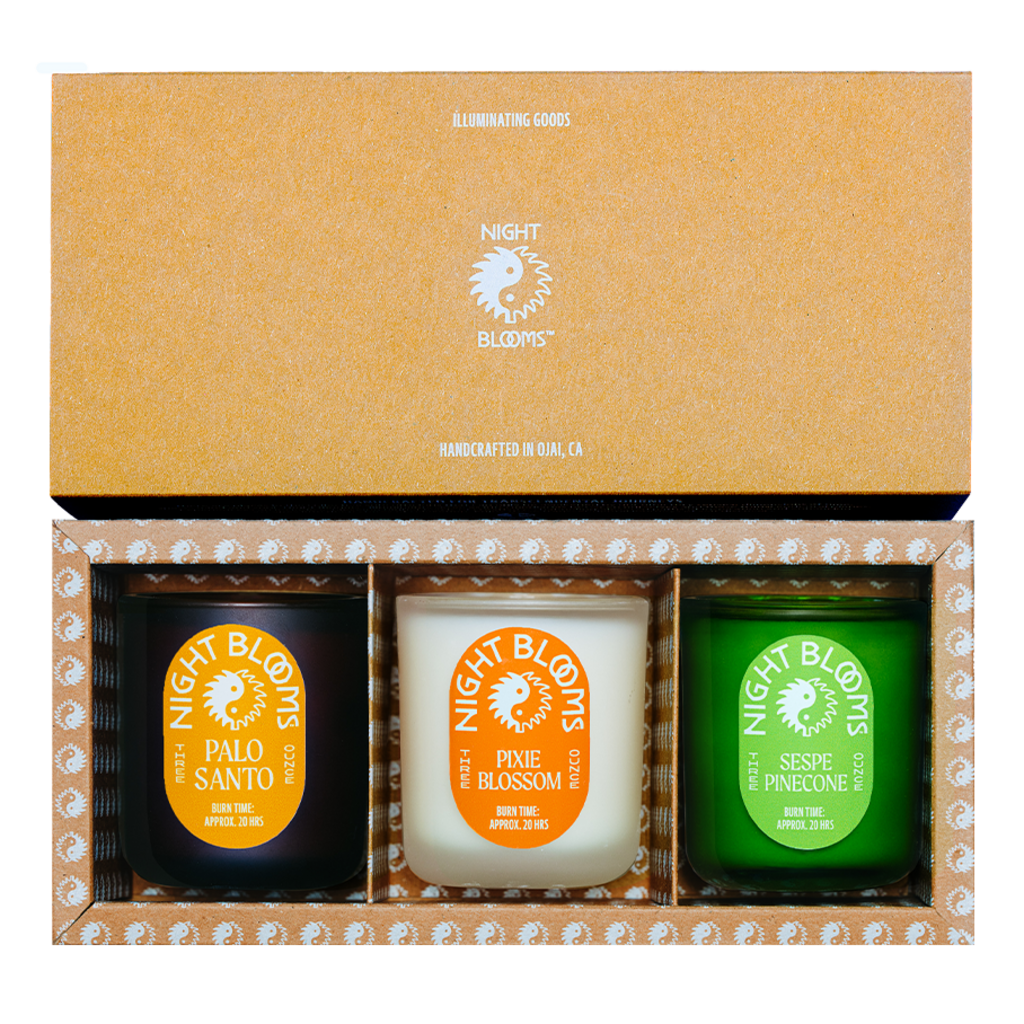 Night Blooms - Ojai Collection 3 Pack - Pixie Blossom, Sespe Pinecone + Palo Santo