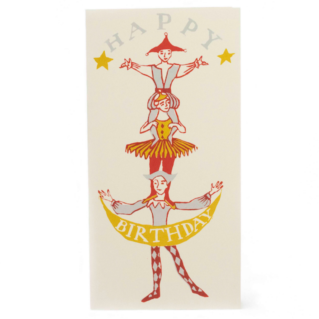 Cambridge Imprint Patternmakers - Human Tower Happy Birthday Card