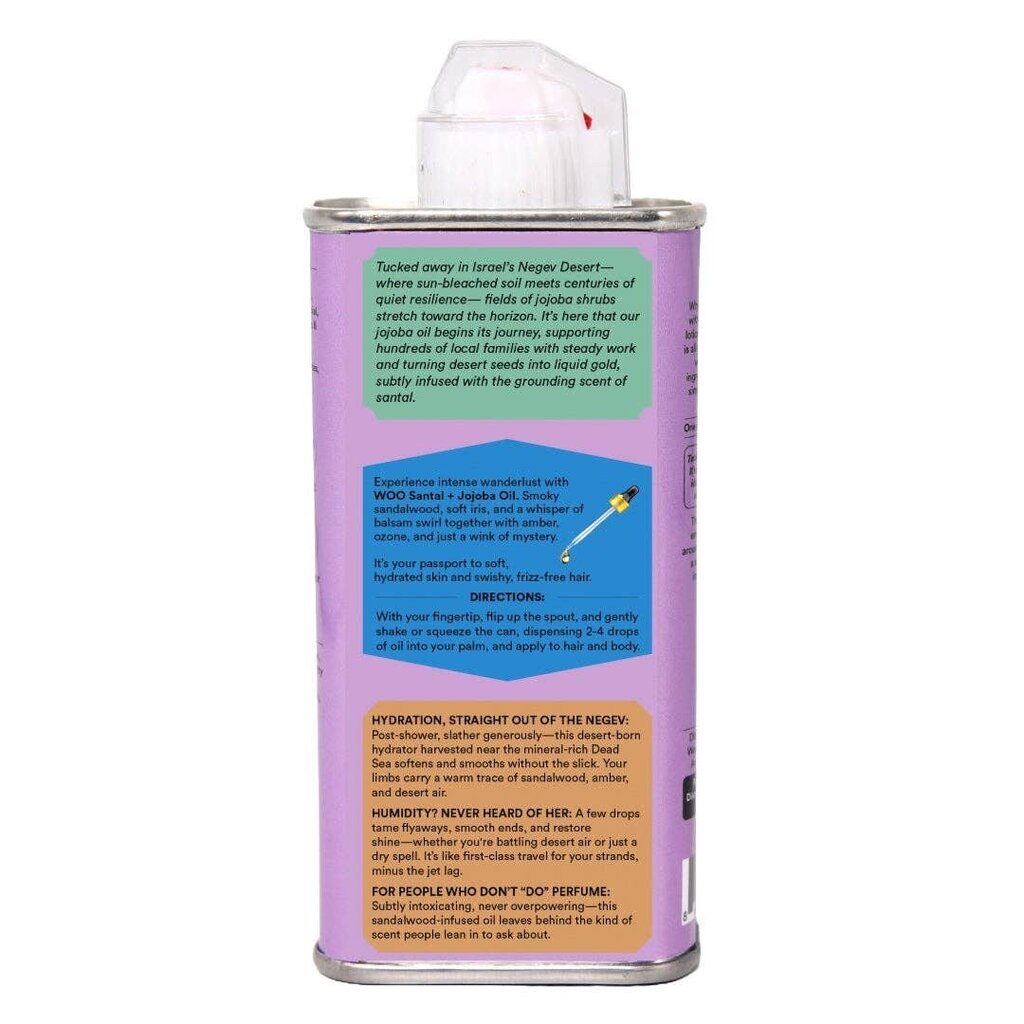 WOO - 100% Organic Cold-pressed Santal & Jojoba Oil