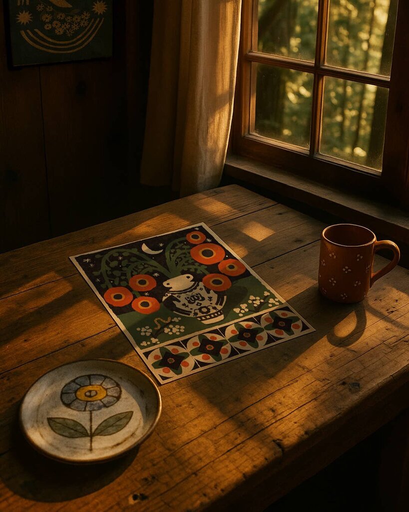 Moonlight Woldflowers - Original Art Print by Anisa Makhoul - Local Artist