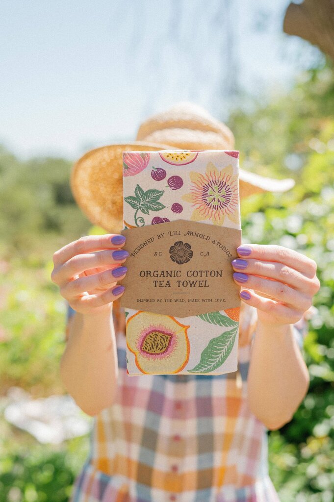 Lili Arnold Studios - Fruit Basket Organic Cotton Tea Towel