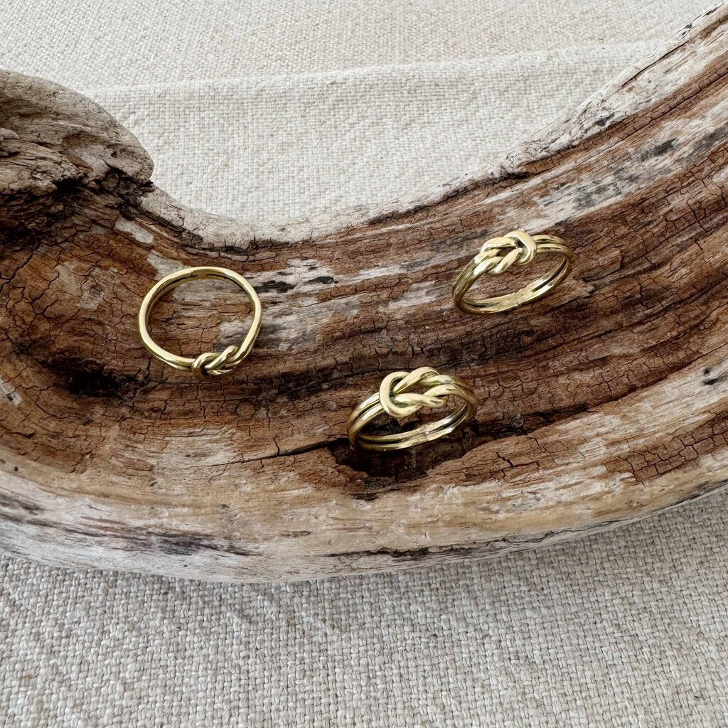 Amsha - Brass Knot Ring - Size 7