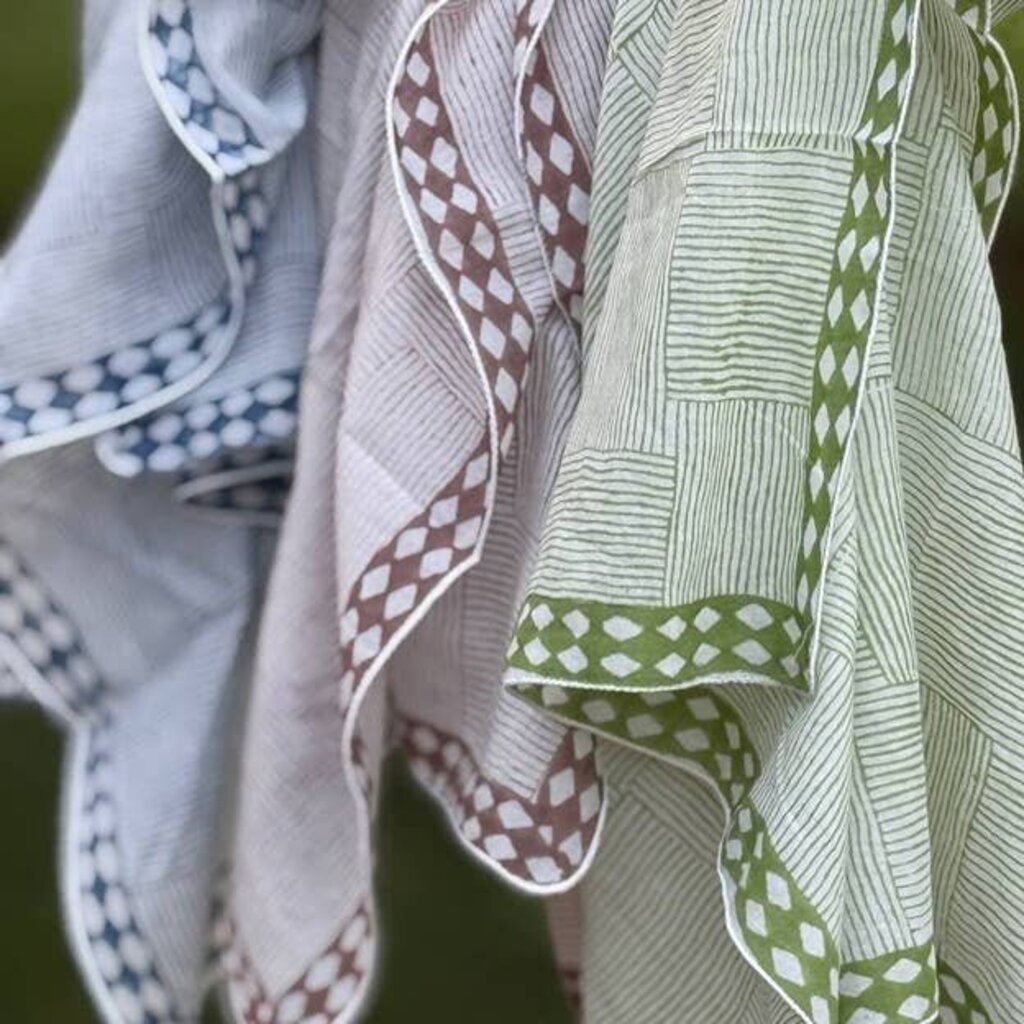 peaceware - Organic Cotton Hand Block-printed Bandana - Green