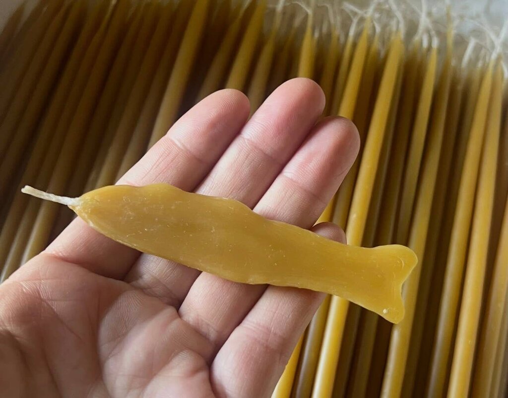 Woven - Handpoured Beeswax Fish Candle - Cortes Island, BC