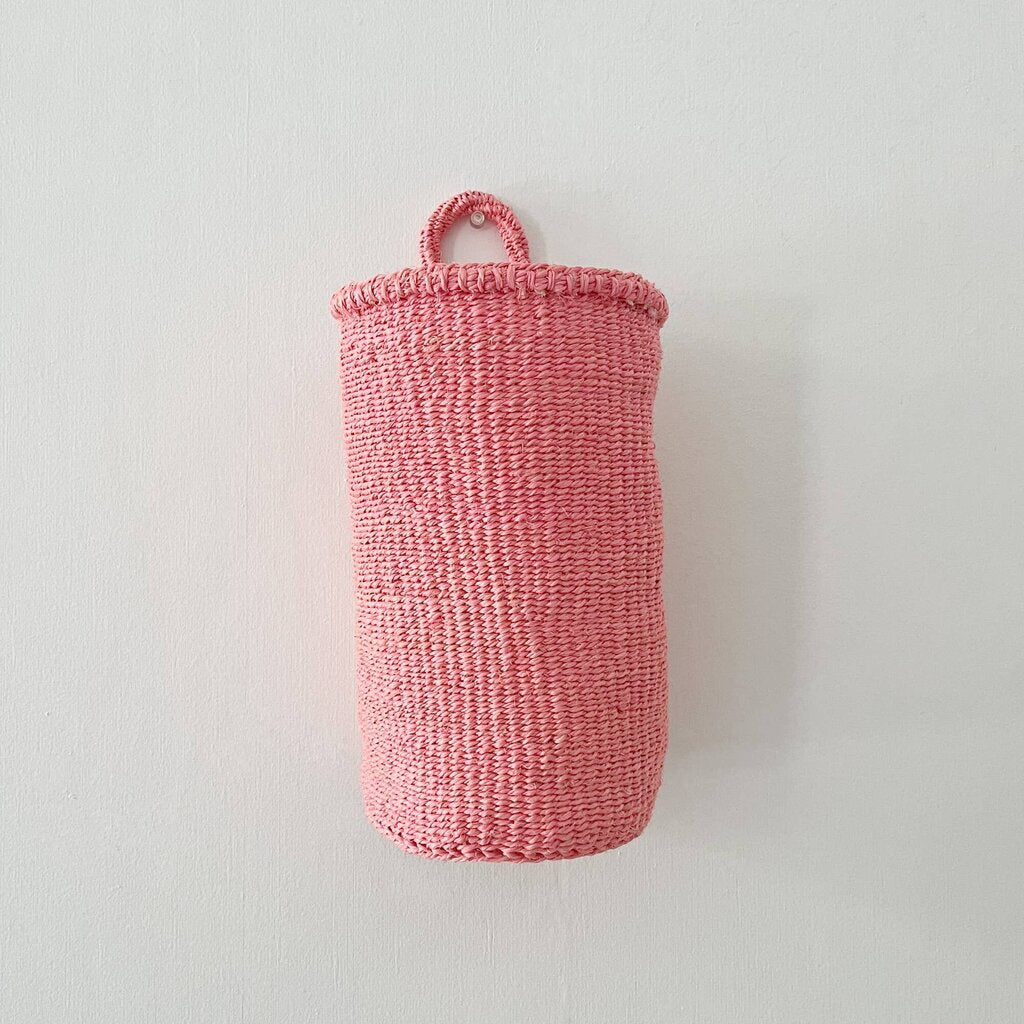 Amsha - Peony Pink Sisal Hanging Basket - Woven in Kenya