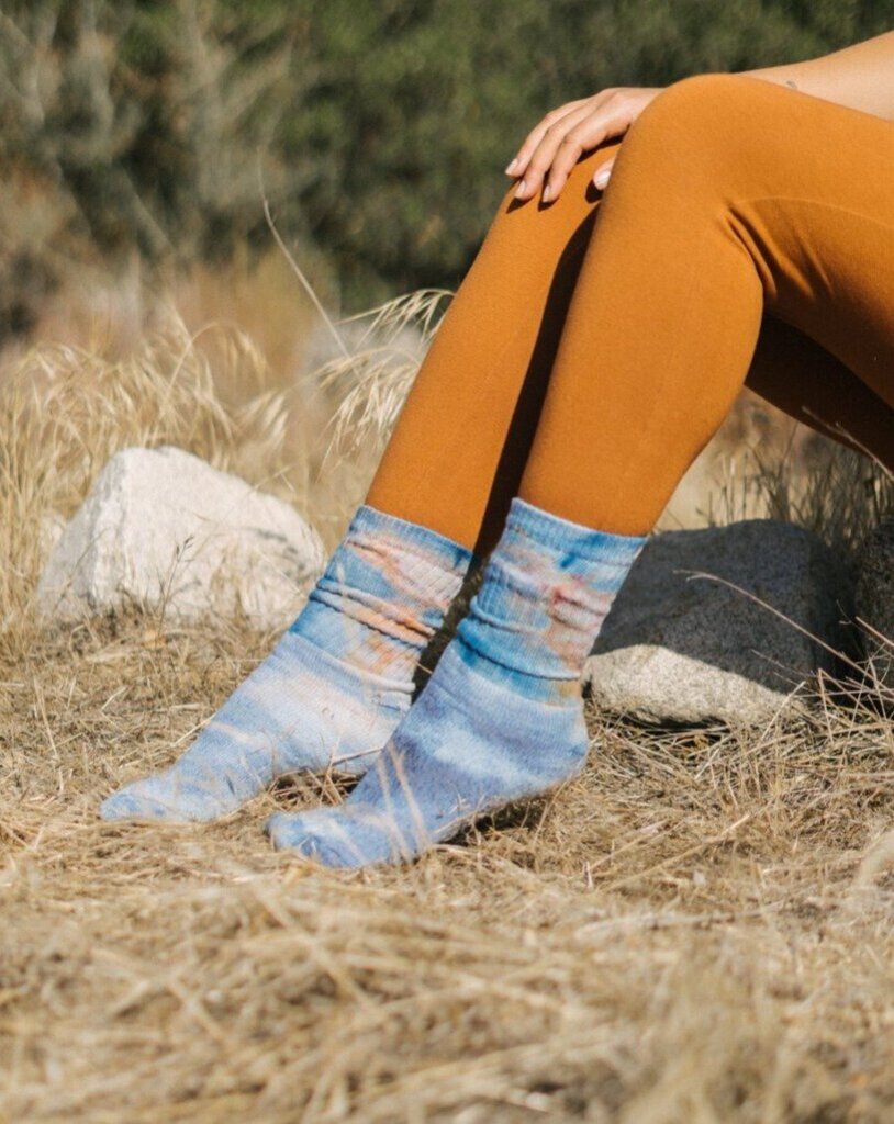 Mira Blackman - Dawn Ice-dyed Organic Cotton Socks - Large