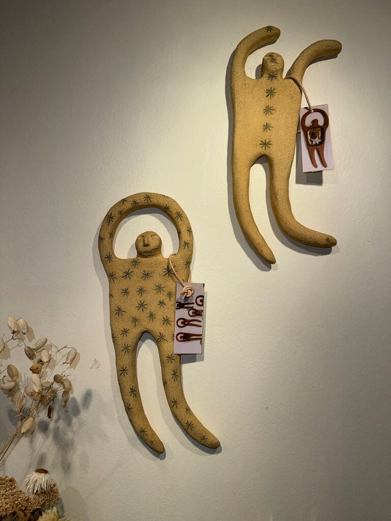 Roaming Barefoot - Stellar Meridian Figure - Ceramic Wall Sculpture
