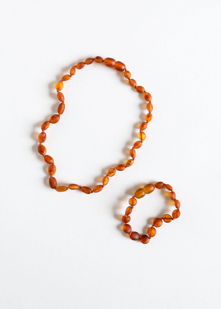 Canyon Leaf - Classic Baltic Amber Knotted Strand Necklace - Adult 16"