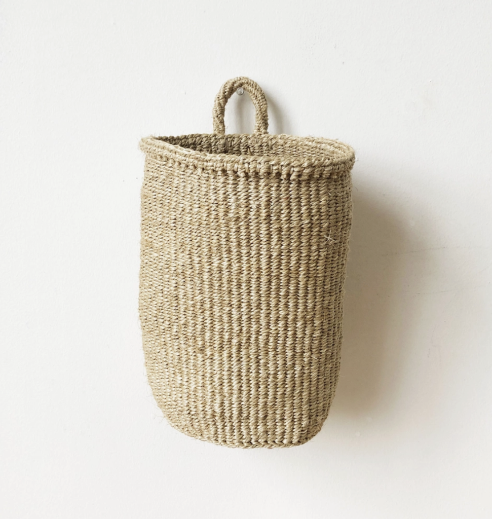 Amsha - Sisal Hanging Storage Basket - Khaki