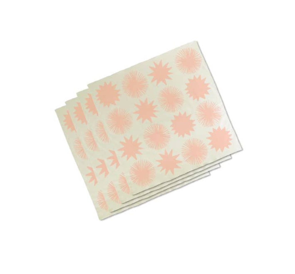 The Rise And Fall - Starburst Handprinted Napkins - Set of 4