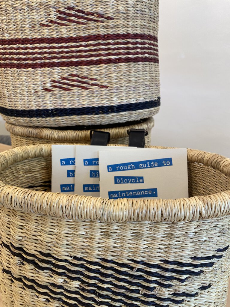 Elephant Grass Bicycle Basket - Brown Accent