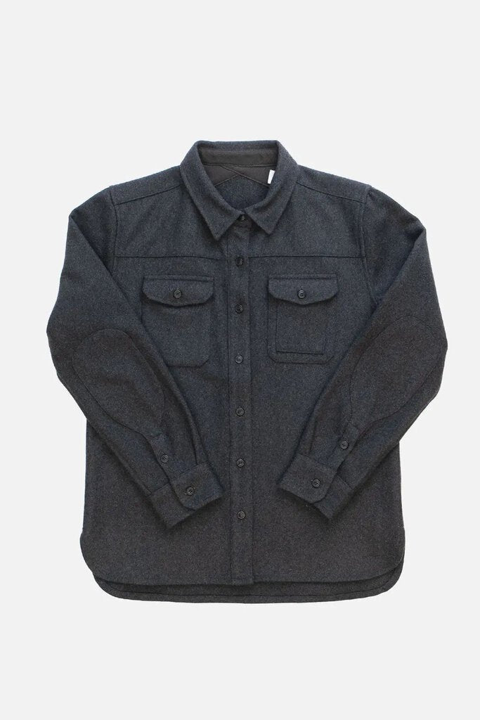 Bridge & Burn - Harlow Woolen Shacket - Charcoal Grey - Medium