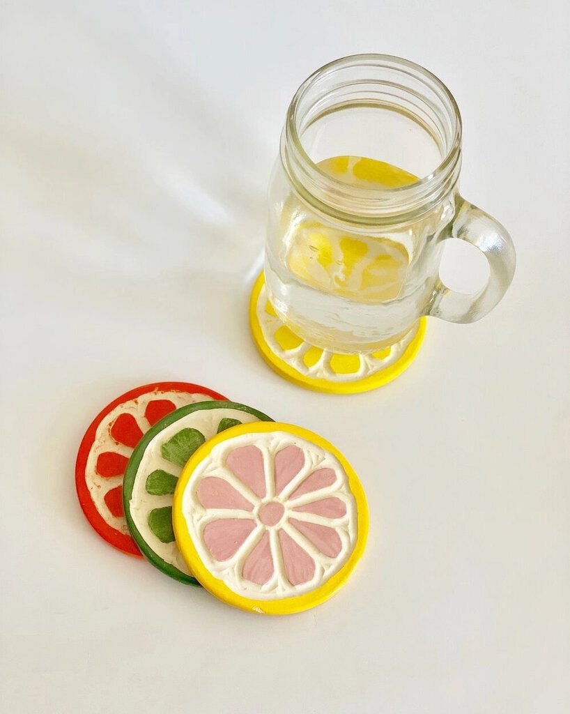 Vintage Lime Slice Coasters Set - Found