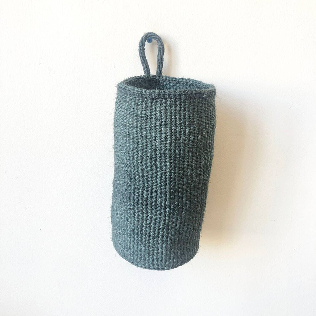 Amsha - Sisal Hanging Storage Basket - Slate