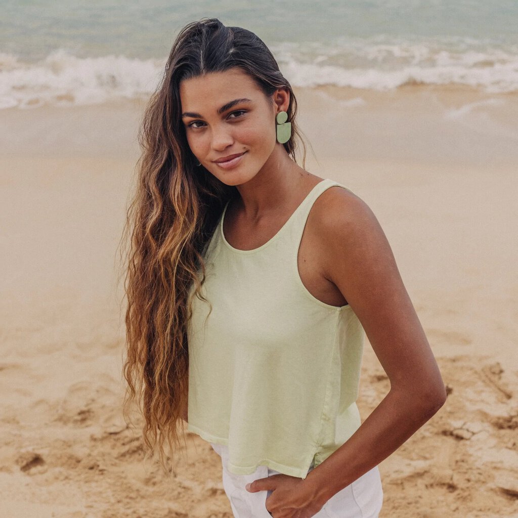 Jungmaven - Lime Wash Cropped Trinity Tank - Medium