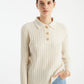 Rita Row - Cream Cashmere-blend Knit Polo - Large