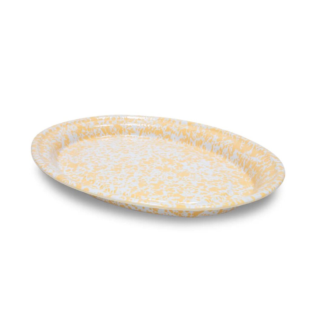 Crow Canyon Enamelware - Yellow Splatter Oval Platter