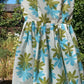 Vintage - 1950s - Aqua + Pea Blossom Fit & Flare Dress - XSmall