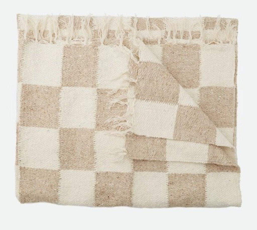 Sundream - Sandy Checkerboard Heavyweight Sustainable Throw Blanket