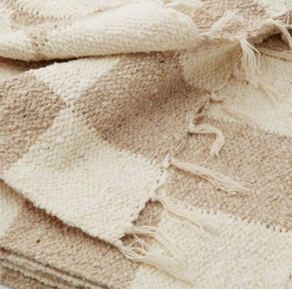 Sundream - Sandy Checkerboard Heavyweight Sustainable Throw Blanket