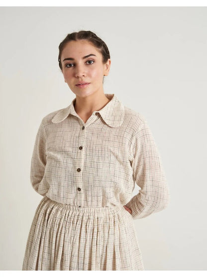 World of Crow - Handwoven Tattersall Western Shirt - Small
