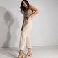 Soluna Collective - Natural Waffle Wide Leg Pants - Size 2