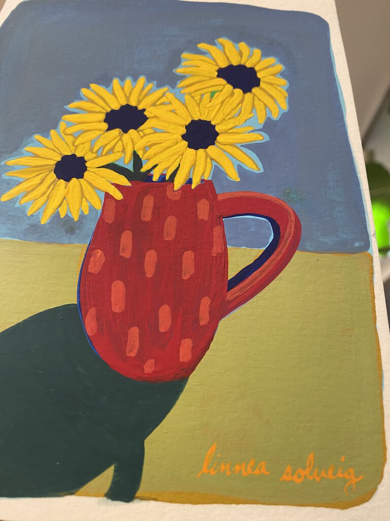 Linnea Solveig - Sunflowers - 5.25" x 7"