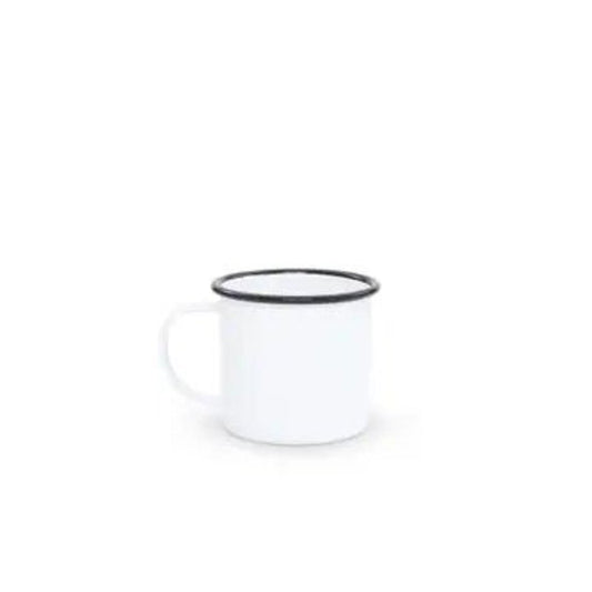 Crow Canyon Enamelware - White + Black Mug - 12oz