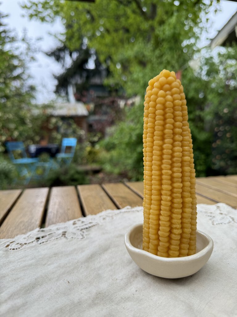 Happy Organics - Yellow Corn Beeswax Candle