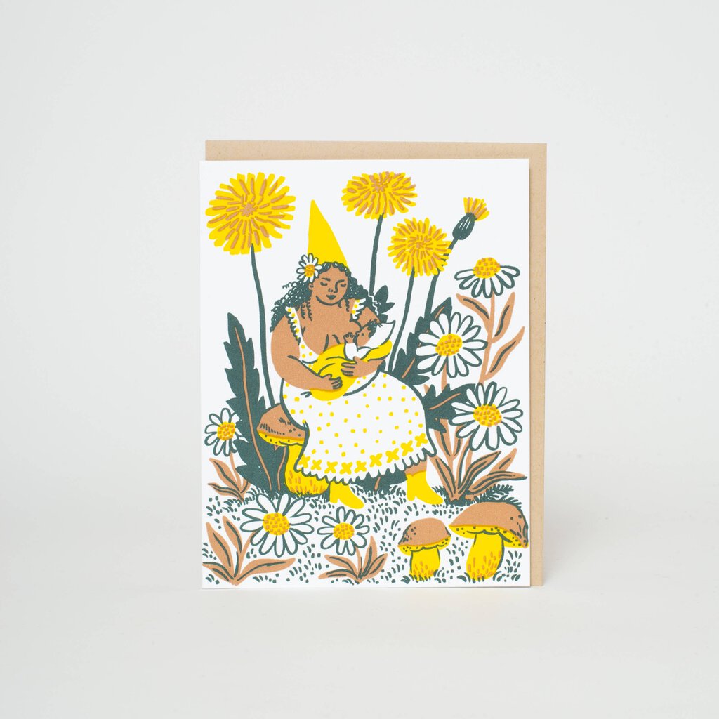 Phoebe Wahl - Letterpress Greeting Card - Dandelion Baby