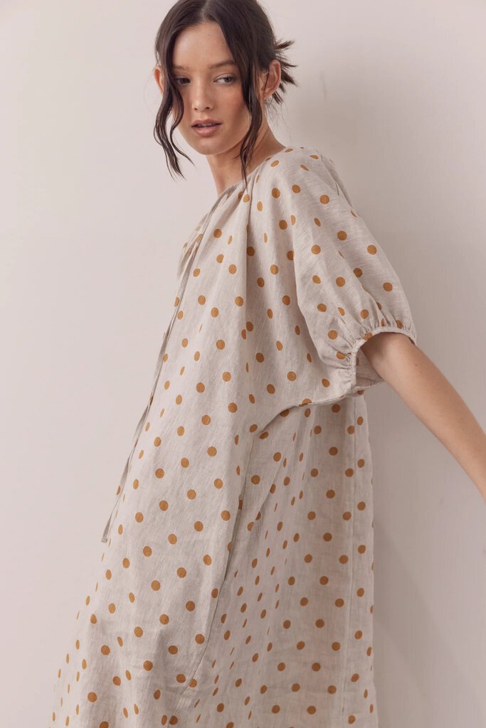 amente - Puff Sleeve Dot Dress - XS/Small