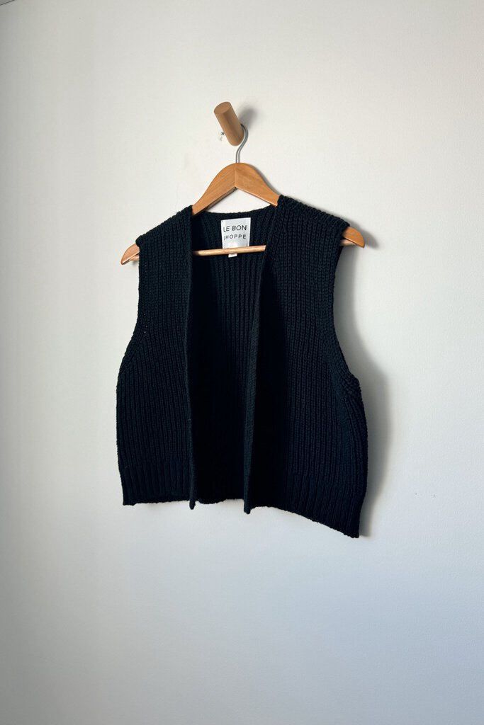 Le Bon Shoppe - Black Granny Cotton Knit Vest - M/L