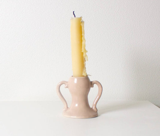 Erika Christine Ceramics - Dusty Rose Amphora Candle Stick Holder