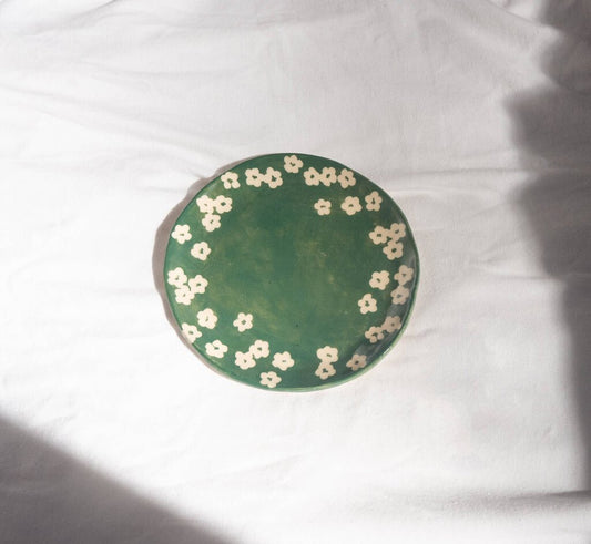 Erika Christine Ceramics - Emerald Petunias Catchall Plate