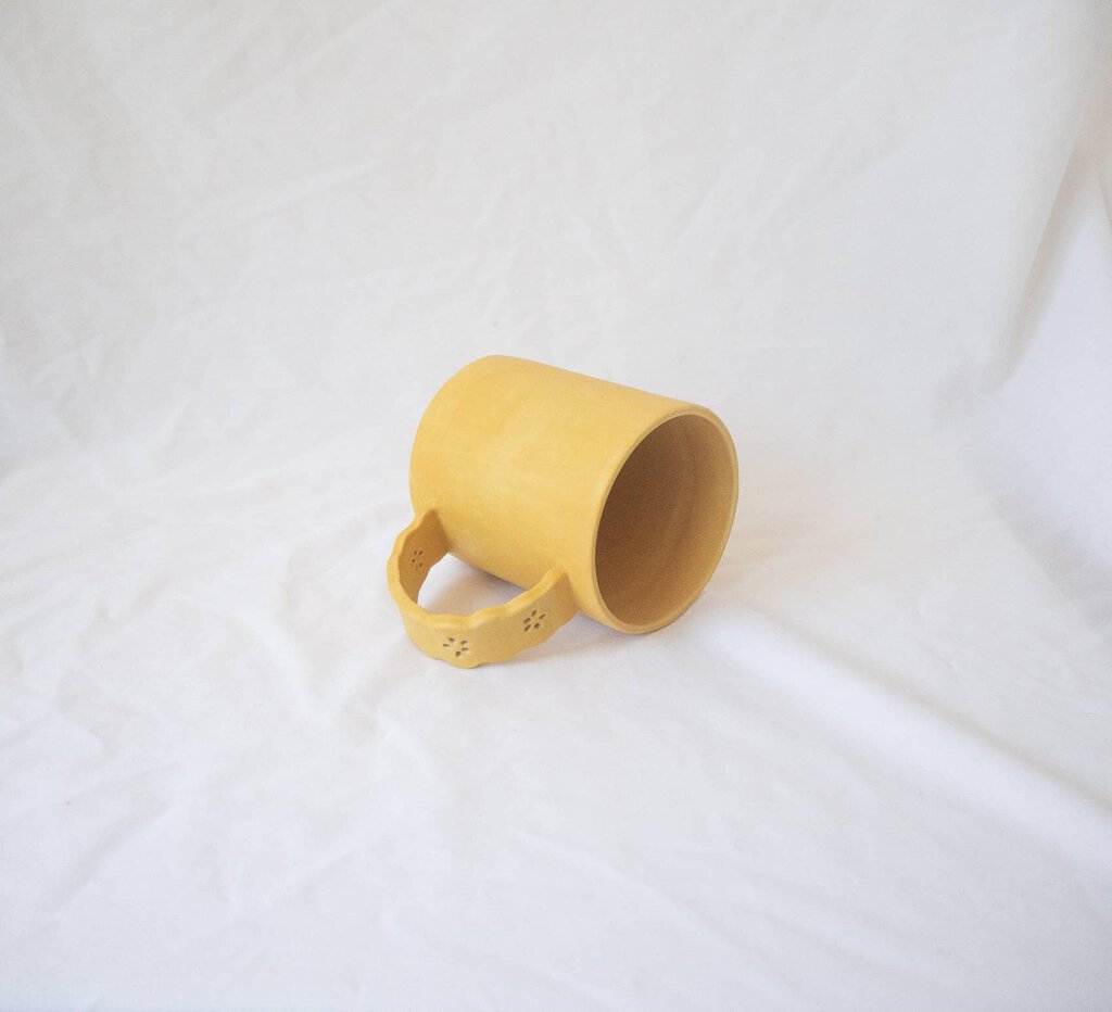 Erika Christine Ceramics - Yellow Daisy Lace Mug