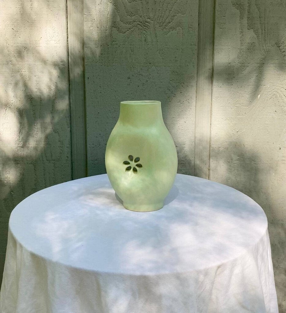 Erika Christine Ceramics - Pistachio Daisy Cutout Vase