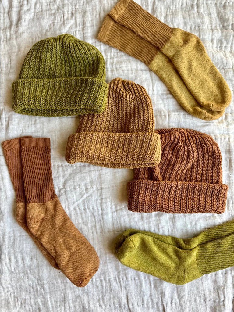 Mira Blackman - Hand-dyed Cotton Beanie - Olive