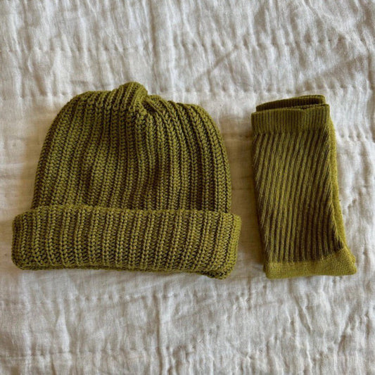 Mira Blackman - Hand-dyed Cotton Beanie - Olive