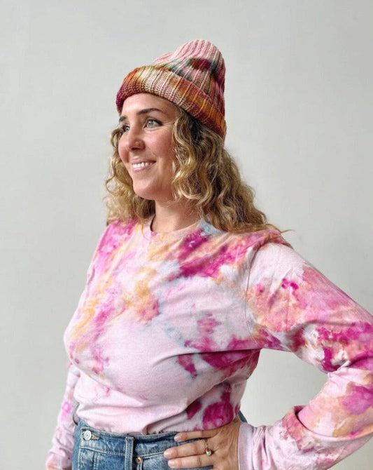 Mira Blackman - Hand-dyed Cotton Beanie - Wildflower