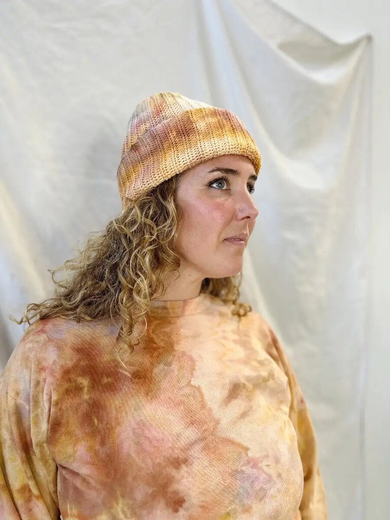 Mira Blackman - Hand-dyed Cotton Beanie - Burnt Peach