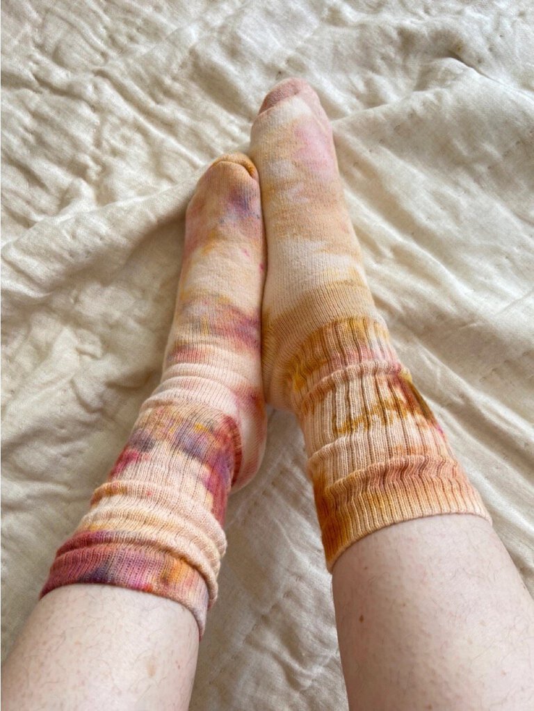 Mira Blackman - Hand-dyed Organic Cotton Socks - Desert Sunset