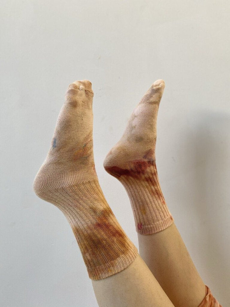 Mira Blackman - Ice-dyed Organic Cotton Socks - Desert Sunset