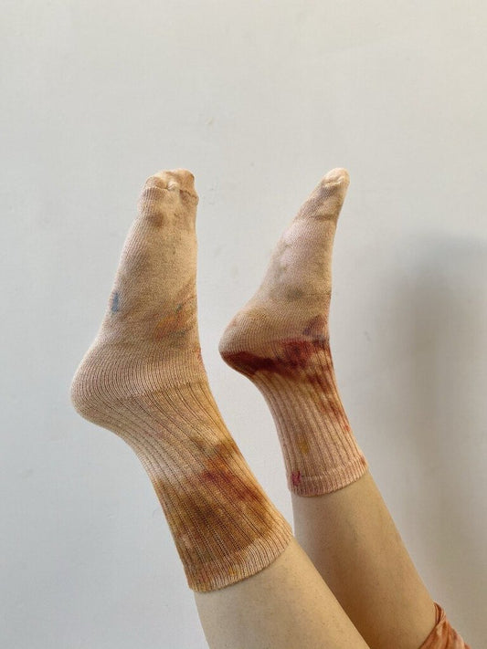 Mira Blackman - Desert Sunset Ice-dyed Organic Cotton Socks - Small
