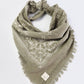 Eco Raw Studio - Plant-dyed Raw Silk Bandana - Sage Grey + White