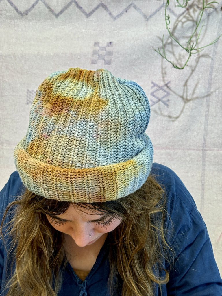 Mira Blackman - Hand-dyed Cotton Beanie - Dawn