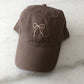 Billy Bamboo - Hand Embroidered Bow on Cotton Dad Cap - Cacao