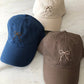 Billy Bamboo - Hand-embroidered Brown Bow on Navy Dad Cap