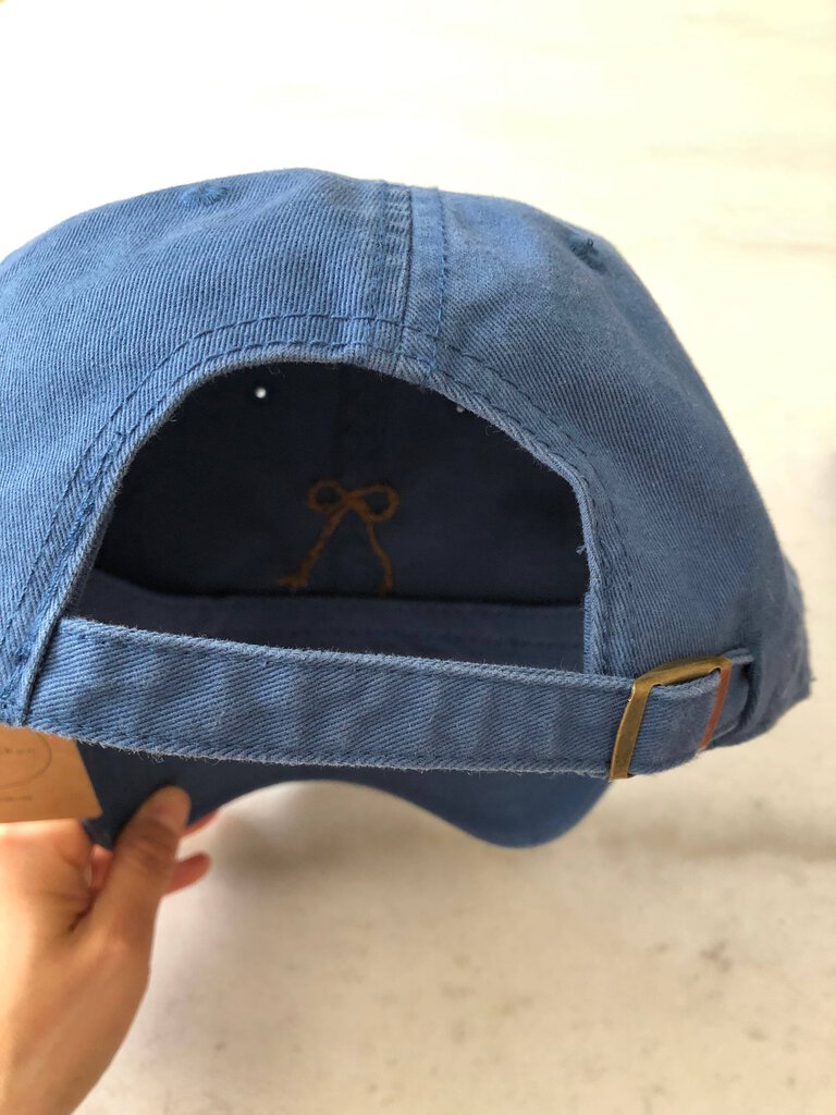 Billy Bamboo - Hand Embroidered Bow on Cotton Dad Cap - Navy