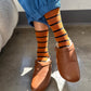 Le Bon Shoppe - Sienna + Ink Striped Wally Socks